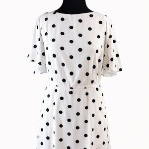 Lane Bryant White & Black Polka Dot Dress – NWOT